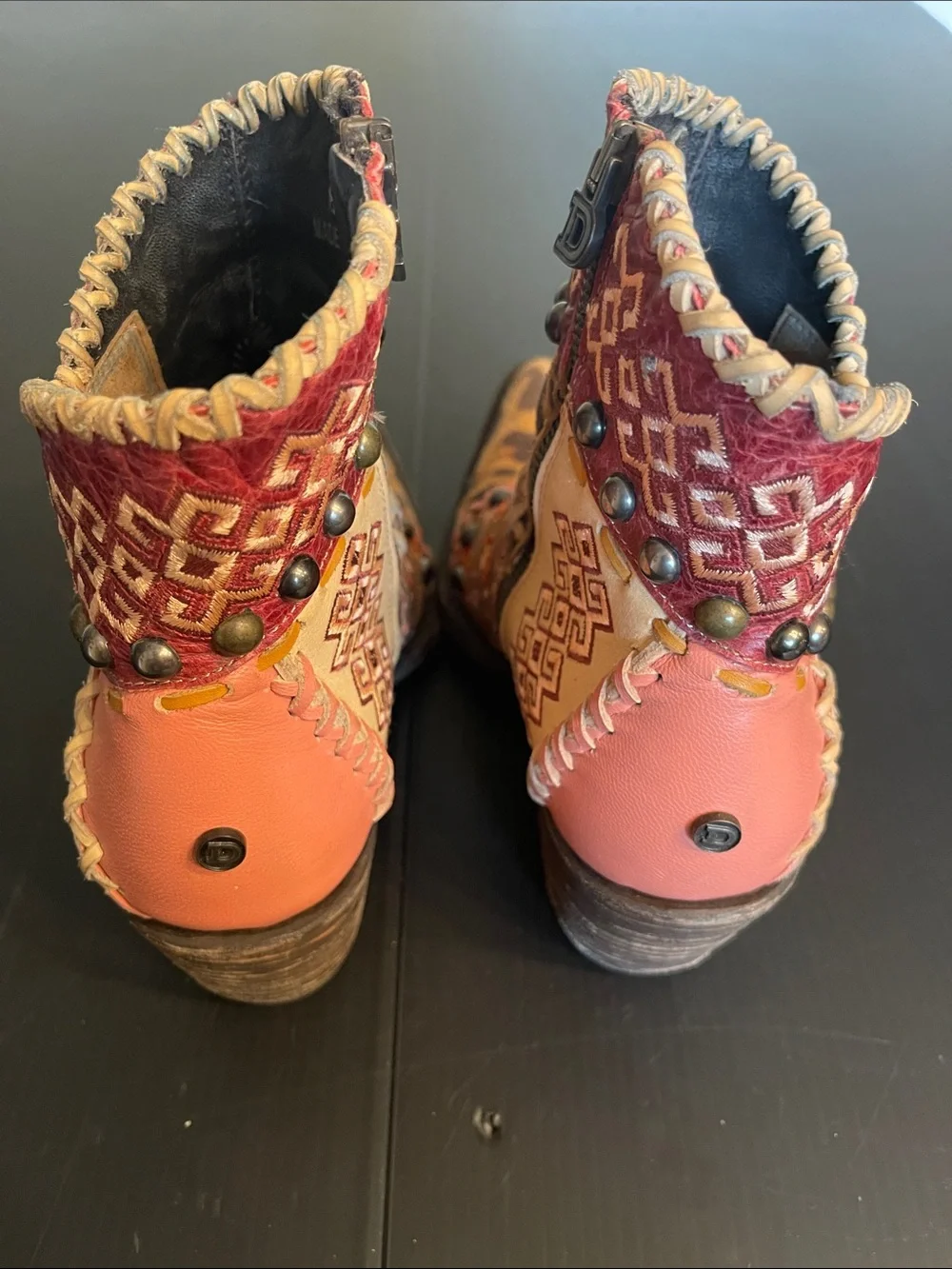 Double D Ranch Pink Blowout Booties Size 8 EUC